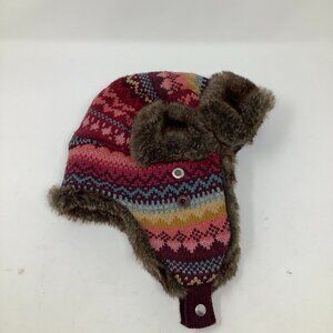 Eddie Bauer trapper hat small/medium pink faux fur wool blend women's